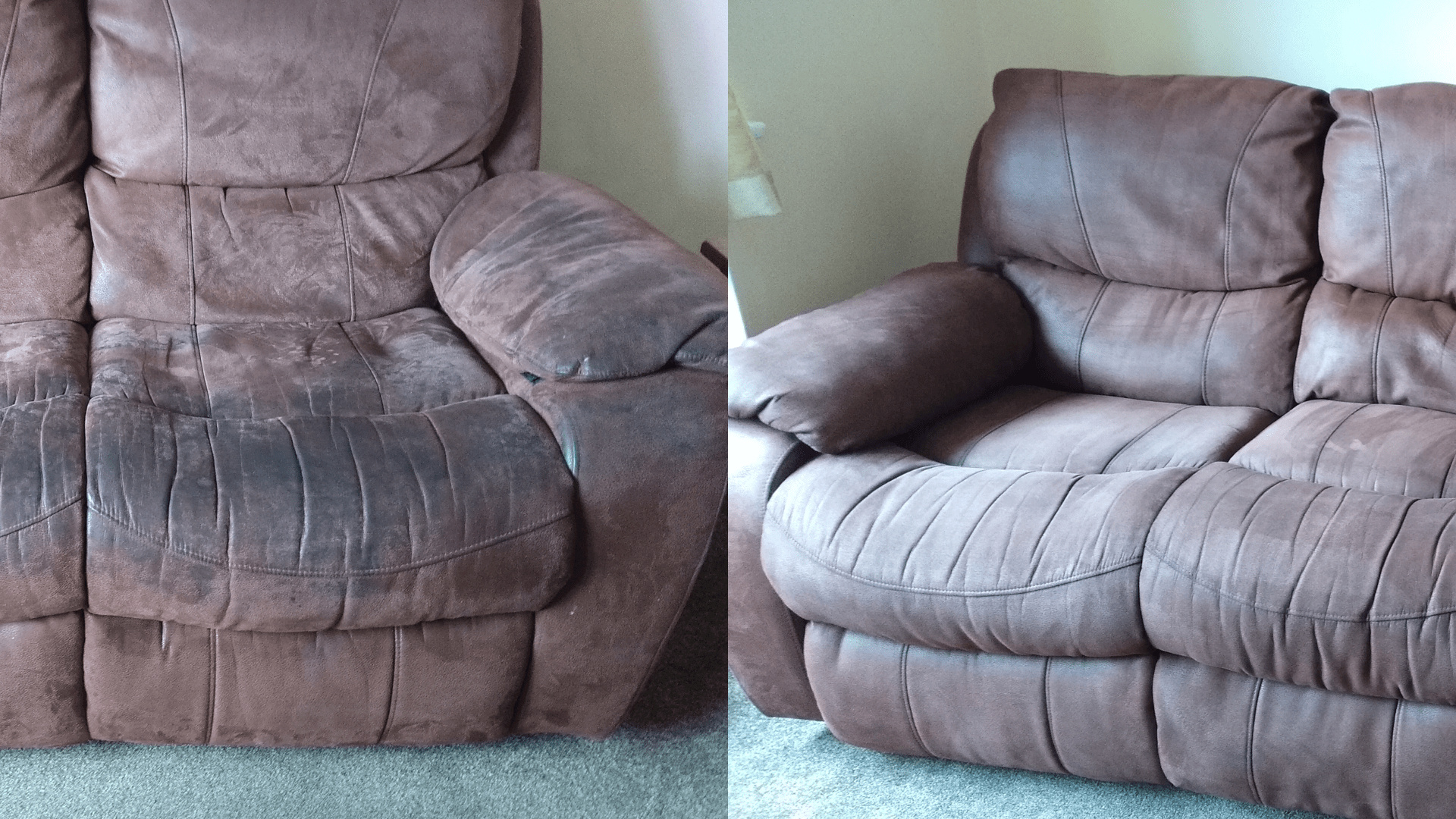 Upholstery cleaning before and after